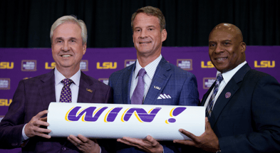 LSU HC Lane Kiffin at his first press conference (Photo: © Matthew Hinton-Imagn Images)